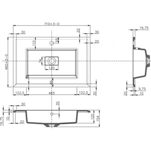 Раковина мебельная Cezares Bellagio 70х45 (50212)