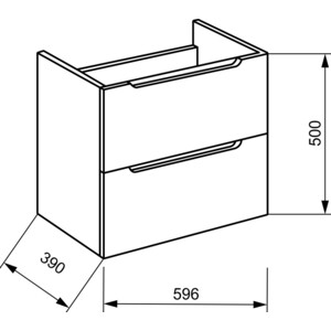 Тумба под раковину BelBagno Etna 60 bianco lucido (ETNA39-600/390-2C-SO-BL-P)