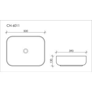 Раковина-чаша Ceramicanova Element 38х38 квадратная (CN6012)