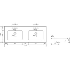 Раковина мебельная Ceramicanova Element 120х48 (CN7004)