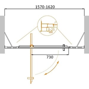 Душевая дверь Cezares Molveno BA-12 160x190 прозрачная, хром (Molveno BA-12-BA-12-100+60-C-Cr-IV)