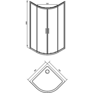 Душевой уголок Aquanet Practic 90х90 прозрачный/матовый, хром (AE10-Q-90x90U-CP)