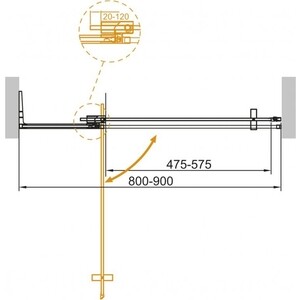 Душевая дверь Cezares Slider B-1 90-80х195 тонированная, хром (SLIDER-B-1-80/90-GRIGIO-Cr)