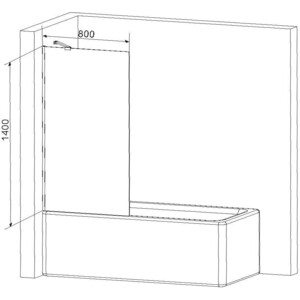 Шторка для ванны Am.Pm Gem 80х140 матовая, хром (W90BS-080-140CM)
