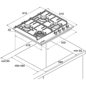 Газовая варочная панель Kuppersberg FS 65 Ant