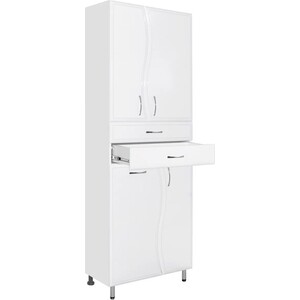 Шкаф Style line Волна 70 с бельевой корзиной, белый (ЛС-000010050)