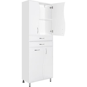 Шкаф Style line Волна 70 с бельевой корзиной, белый (ЛС-000010050)