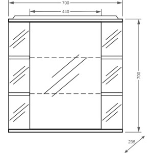 Зеркало Stella Polar Лаура 70/C с подсветкой (SP-00000058)