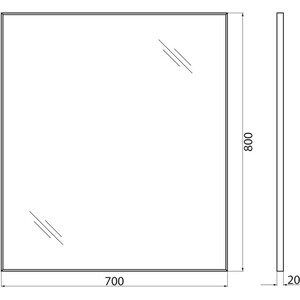Зеркало BelBagno Spc-Al 70х80 (SPC-AL-700-800)