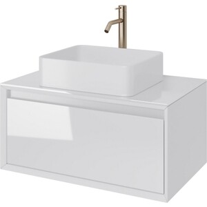 Тумба под раковину Dreja Insight 80 с ящиком, белый глянец (99.9200)
