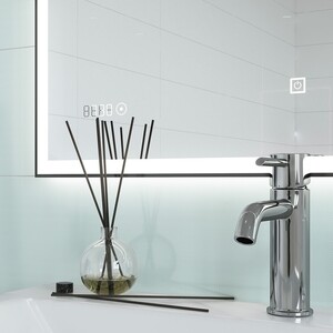 Зеркало Cersanit Led 011 Design 80x70 с часами и подсветкой (KN-LU-LED011*80-d-Os)