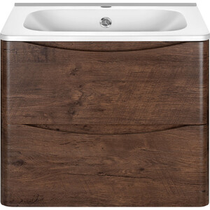 Тумба с раковиной Vincea Paola 60 подвесная, R.Wood (VMC-2P600RW + VCB-2VP600W)