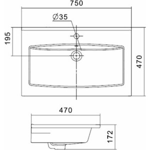 Раковина мебельная Santek Элина 75х47 (1WH501619)