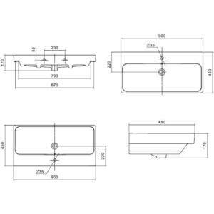 Раковина мебельная Santek Адриана 90х45 (1WH501629)