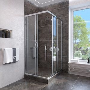 Душевой уголок Veconi Rovigo 90x90 прозрачный, хром (RV113-90-01-C4)