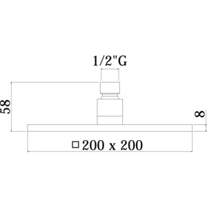 Верхний душ Paffoni Syncro 200 мм, хром (8020913063659)