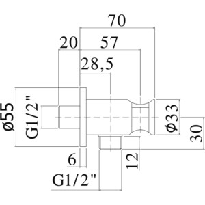 Подключение для шланга Paffoni с держателем, хром (8020913092154)