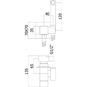 Смеситель для душа Paffoni Tweet Square с гигиенической лейкой, хром (8020913544233)
