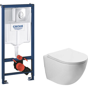 Комплект унитаза Vincea Globo S с инсталляцией, кнопкой и сиденьем микролифт (VT1-14S, 38721001)