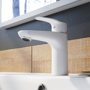 Смеситель для раковины IDDIS Ray белый матовый (RAYWT00i01)