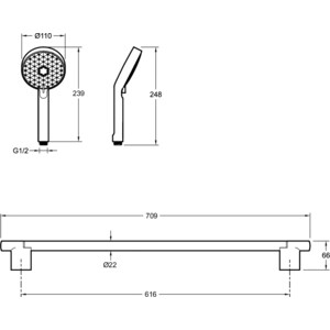Душевой гарнитур Jacob Delafon Awaken матовый черный (E99898-BL)