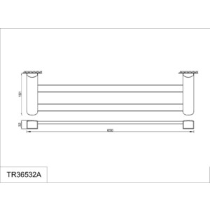 Полотенцедержатель Rush Thira 60 двойной (TR36532A)