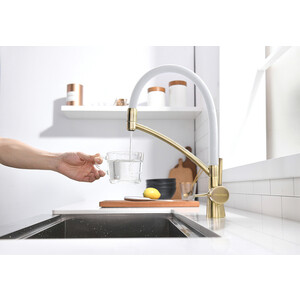 Смеситель для кухни Paulmark Siegen с гибким изливом, бронза (Si213111-BRw)