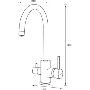 Смеситель для кухни Paulmark Essen с подключением фильтра, вороненая сталь (Es213211-GM)
