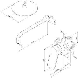 Душевая система Am.Pm X-Joy 250 со смесителем, хром (FB85A2R010)
