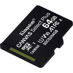 Карта памяти Kingston microSDXC 64GB Canvas Select Plus (class 10/UHS-I/U1/100MB/s)