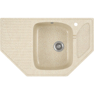 Кухонная мойка GreenStone GRS-10-328 бежевая, с сифоном