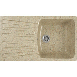 Кухонная мойка GreenStone GRS-12-302 песочная, с сифоном