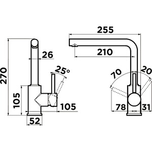 Смеситель для кухни Omoikiri Nakagawa BN нержавеющая сталь (4994319)