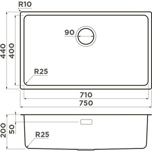 Кухонная мойка Omoikiri Tadzava 75-U/I IN нержавеющая сталь (4993501)