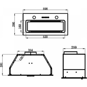 Вытяжка встраиваемая MAUNFELD TRAPEZE 602IG черный