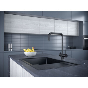 Смеситель для кухни Paulmark Wetter с подключением фильтра, черный металлик (We213030-418)