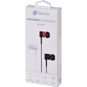 Наушники Oklick HP-S-220 черный/красный (D2-1B/R)