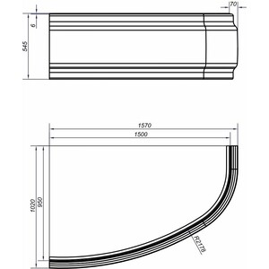 Фронтальная панель Cersanit Joanna 150x95 универсальная, белая (63361)