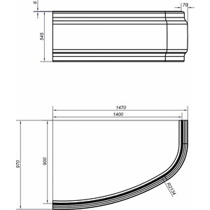 Фронтальная панель Cersanit Joanna 140x90 универсальная, белая (63360)