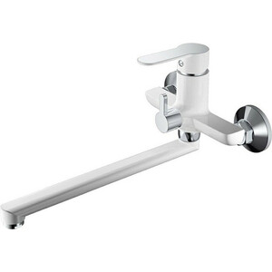 Смеситель для ванны Haiba HB557-8 универсальный, белый/хром (HB22557-8)