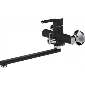 Смеситель для ванны Haiba HB805-7 универсальный, черный/хром (HB22805-7)