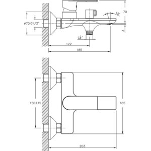 Смеситель для ванны Haiba HB505-8 белый/хром (HB60505-8)
