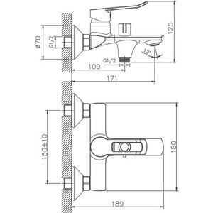 Смеситель для ванны Haiba HB556 хром (HB60556)