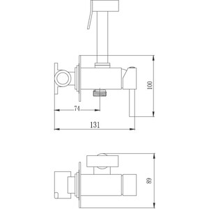 Смеситель для душа Haiba с гигиенической лейкой, хром (HB5512)