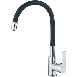 Смеситель для кухни Haiba HB112-7 гибкий излив, хром/черный (HB70112-7)