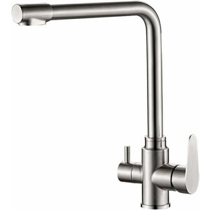 Смеситель для кухни Haiba HB802 с подключением фильтра, нержавеющая сталь (HB76802)