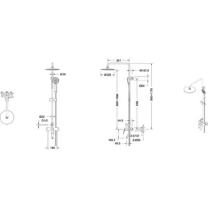 Душевая система Bravat Rhein с верхним душем, хром (F6429564CP-A-ENG)