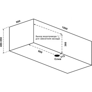 Акриловая ванна BAS Ньюлав 180х90 с каркасом, без гидромассажа (В 00063)