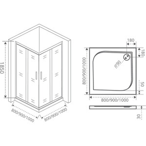 Душевой уголок Good Door Neo CR-100-C-CH 100x100 прозрачный, хром (НЕ00012)