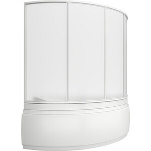 Акриловая ванна BAS Лагуна 170х110 левая, со шторкой, каркасом и панелью